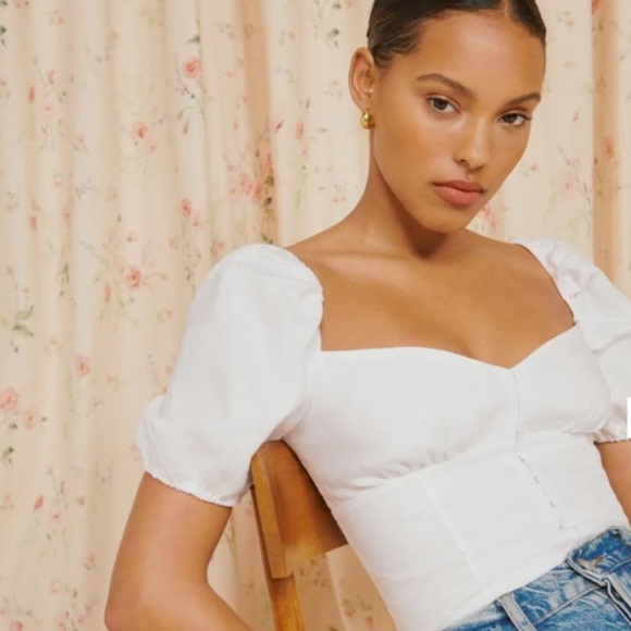 Reformation Rome linen top, size 0 - Picture 2 of 5